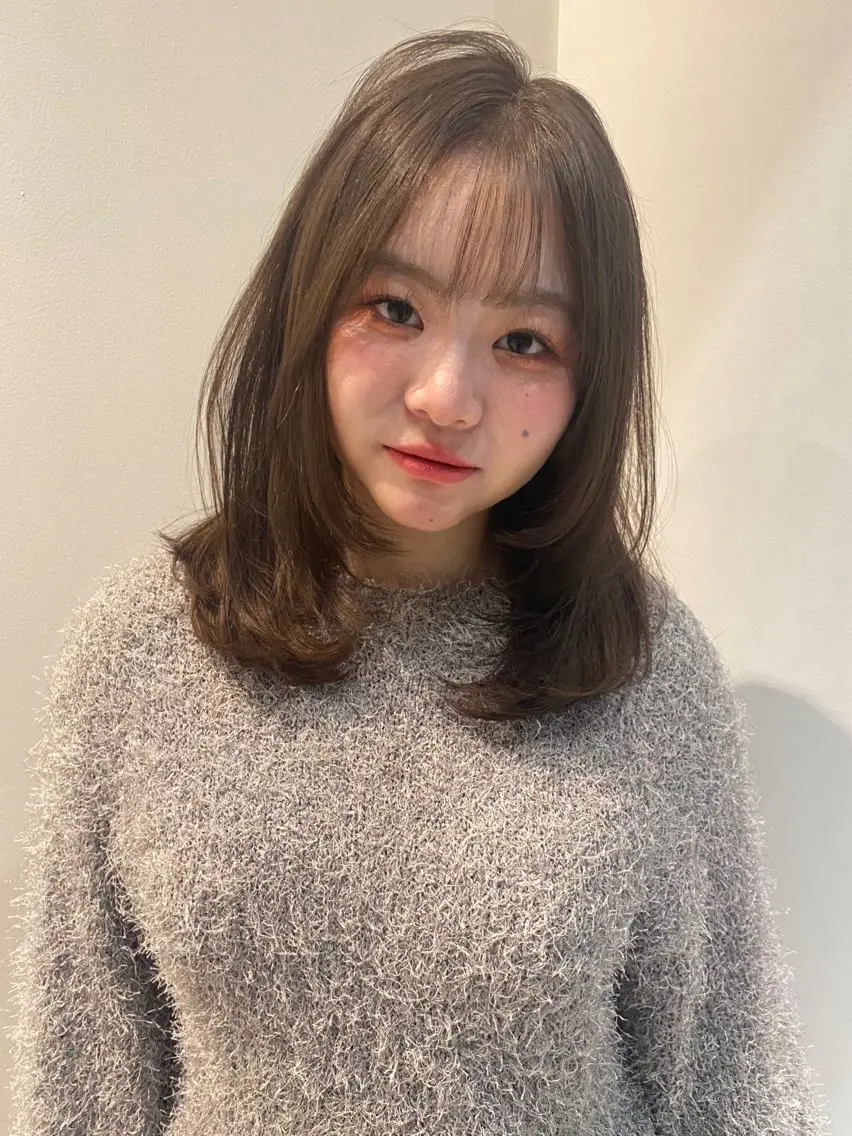 ミディアム カラー グレージュ カット ヘアカラー トリートメント mai / linoah˚✧のヘアスタイル