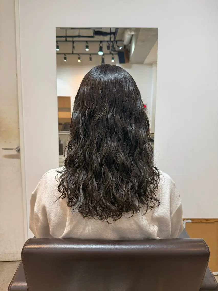 セミロング カット パーマ トリートメント 🌿朝5分でお洒落 パーマスタイル🌿のヘアスタイル