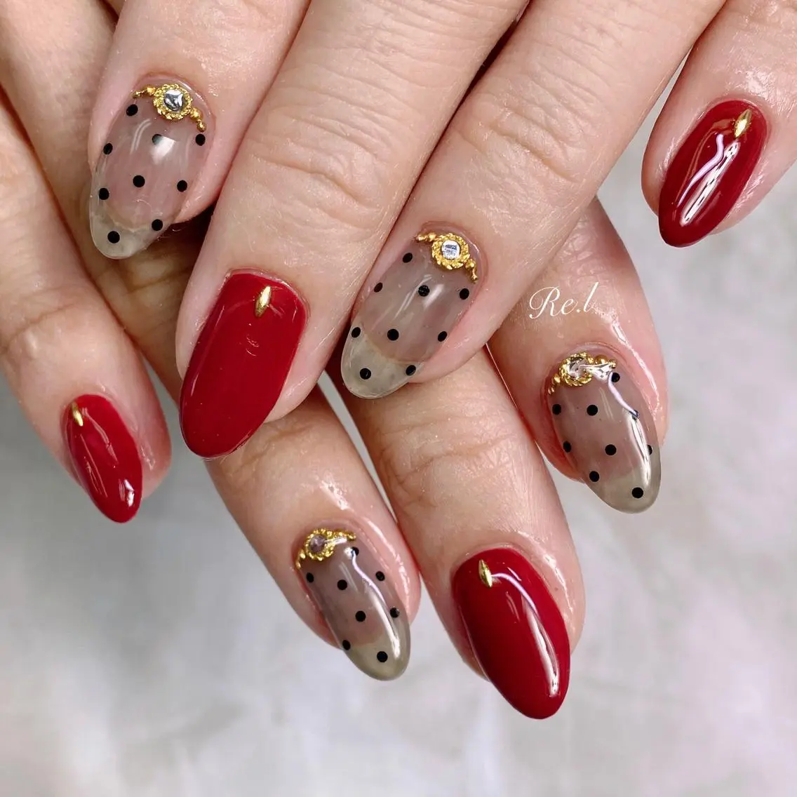 ネイル ボルドー モチの良さ◉ フィルインネイル♡のネイルデザイン