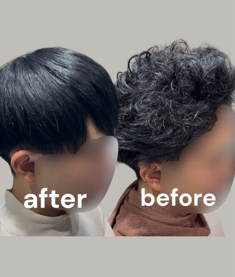 メンズ カット 縮毛矯正 👑駅近メンズサロン パーマ特化北千住👑のヘアスタイル
