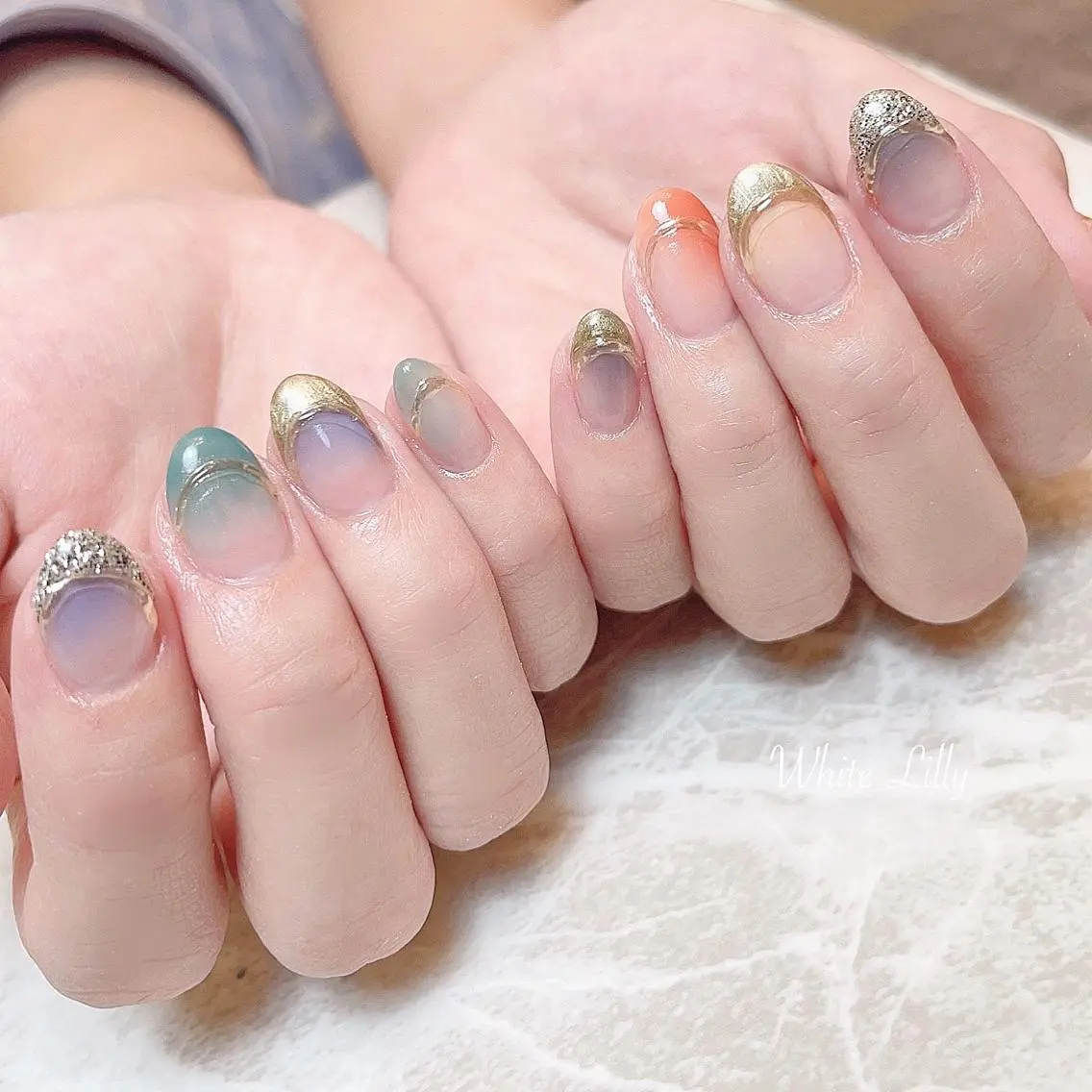 ネイル ニュアンスネイル ハンドネイル 牧田 雅世のネイルデザイン