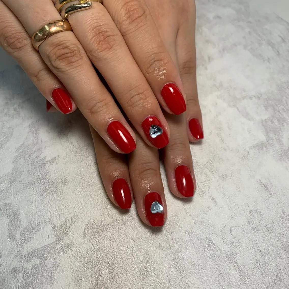 ネイル ハート 赤色 Li aile eye&nailのマツエク・マツパデザイン