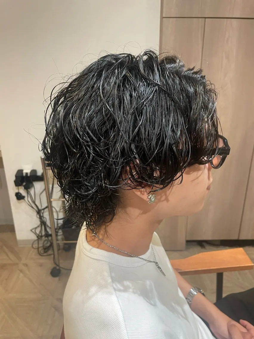 ミディアム パーマ メンズ ミディアムパーマ メンズパーマ HAIRLABO 篠崎空竜のヘアスタイル