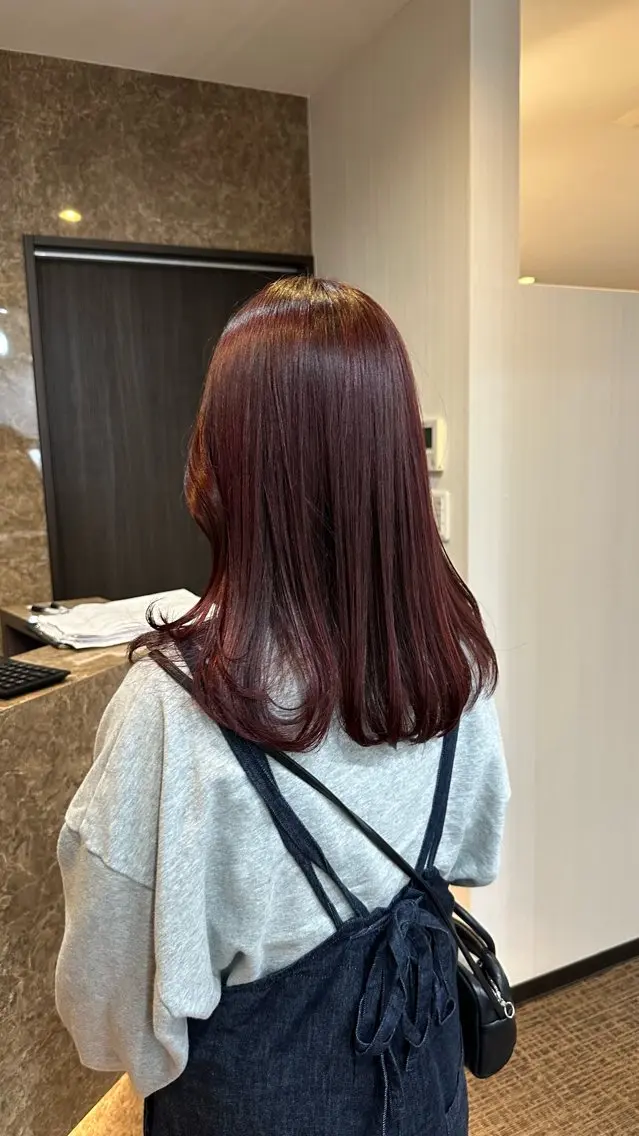 ミディアム カラー ブリーチ ブリーチなしカラー 村田 菜摘のヘアスタイル