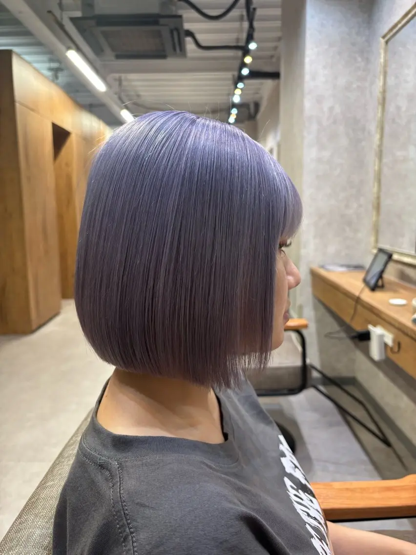 ミディアム ボブ.艶髪 髪質改善.縮毛矯正のヘアスタイル