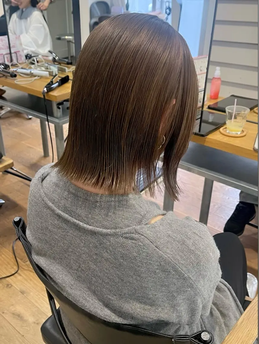 ショート カラー グレージュ ボブ カット ヘアカラー sana/レイヤー /ボブ/透明感カラーのヘアスタイル