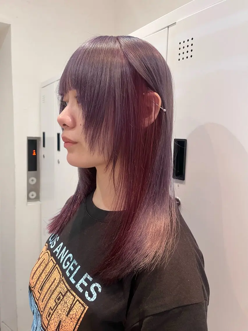 ミディアム カラー レイヤー🩵透明感 ೀユイ🌙のヘアスタイル