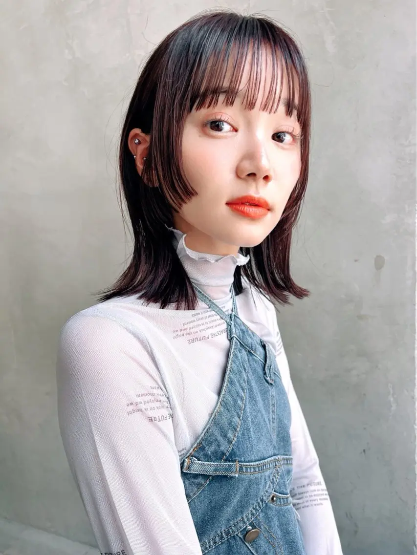 ミディアム カラー 艶髪/韓国ヘア🎀 Kanon︎︎⁺.のヘアスタイル