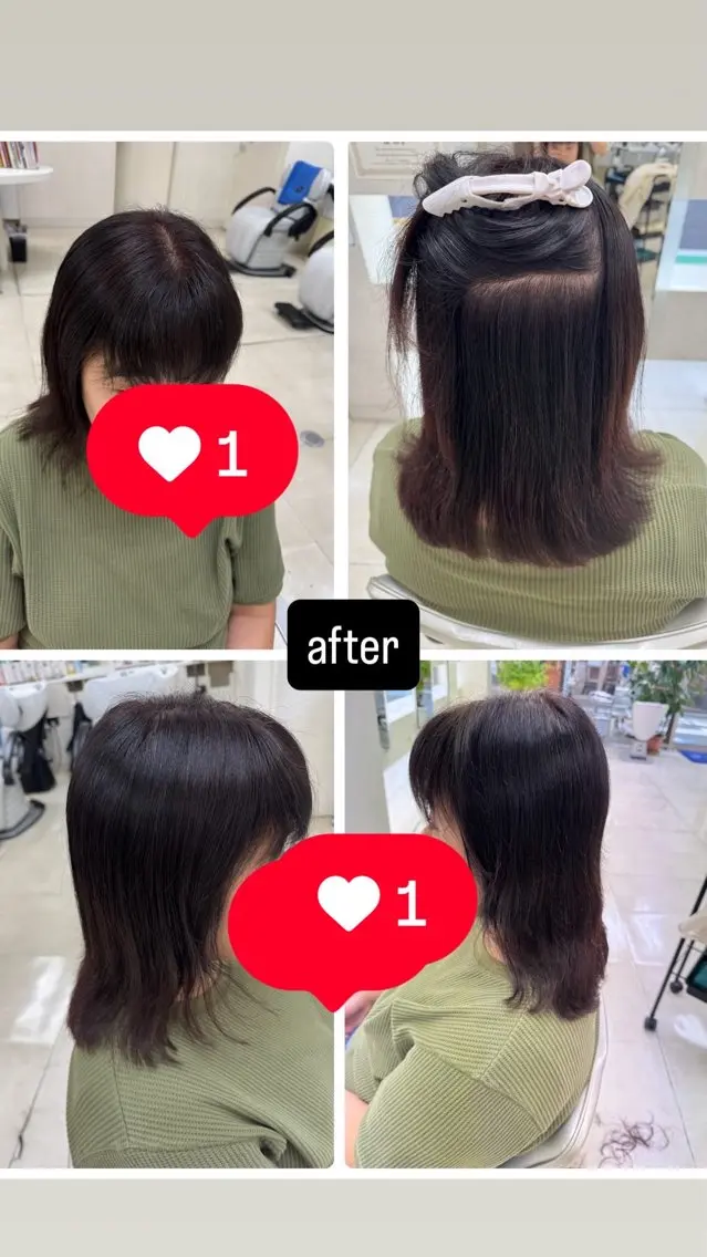 セミロング タカハシ リナのヘアスタイル