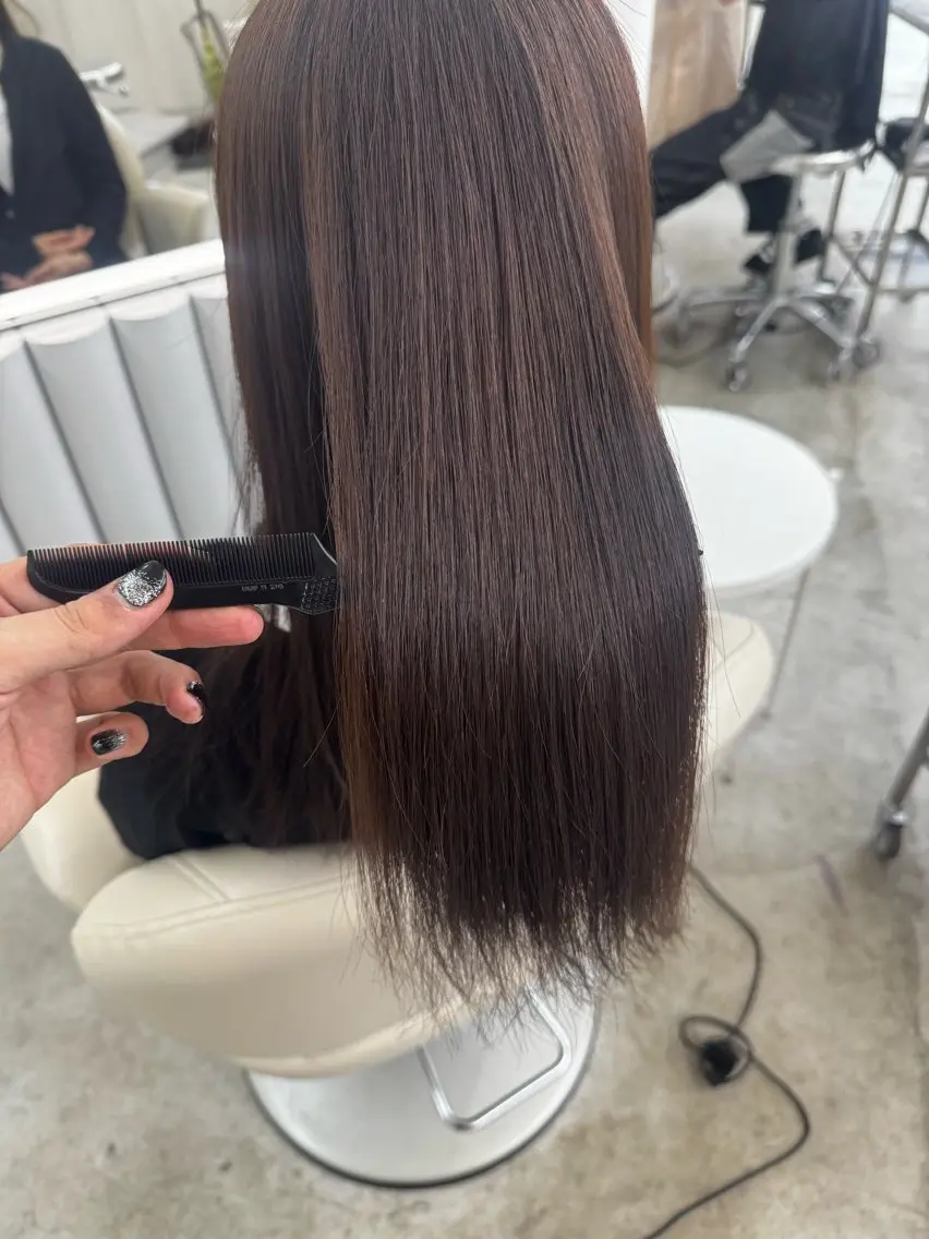 ロング カット ヘアカラー 縮毛矯正 yuimarl切田 はじめ✨のヘアスタイル