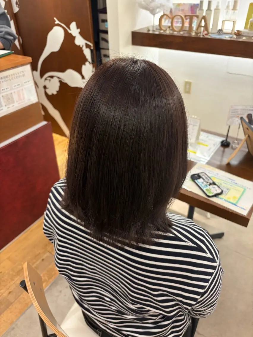 ミディアム 髪質改善 カット ヘアカラー 髪質改善カラー 貝本 遥那 🧸⸝⋆*のヘアスタイル