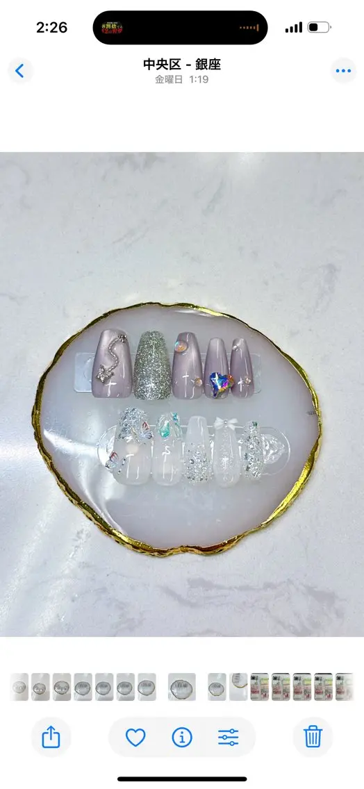 ネイル アートネイル フットネイル フレンチネイル ガラスフレンチ ハート Queeens nailのネイルデザイン