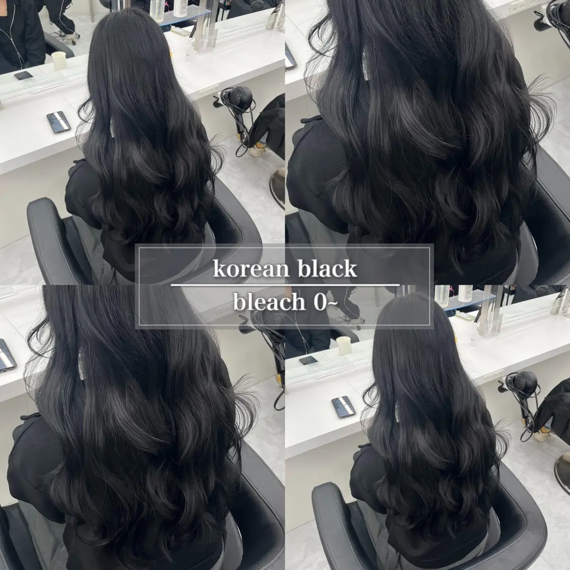 セミロング カラー 黒髪 ブリーチ ブルーカラー ブルーブラック ダークグレー ヘアカラー トリートメント 天神/ケアブリーチ/ 髪質改善/上質艶髪のヘアスタイル