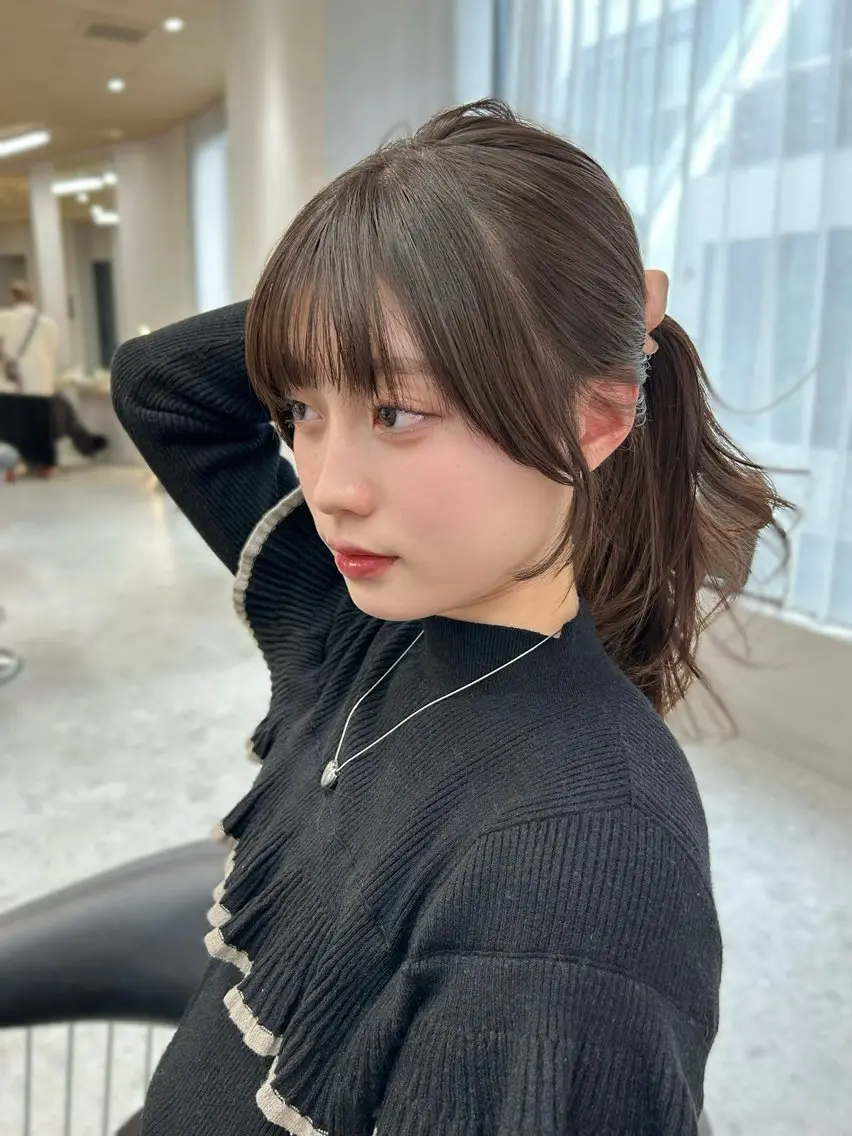 ロング 顔周りカット 木串 楽人のヘアスタイル