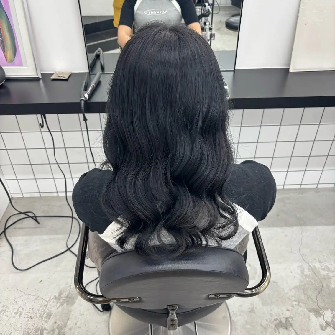 ロング カラー 黒髪 ブルーカラー ブルーブラック 透明感カラー 🌼あいり🌼 JILLSTUDIOのヘアスタイル