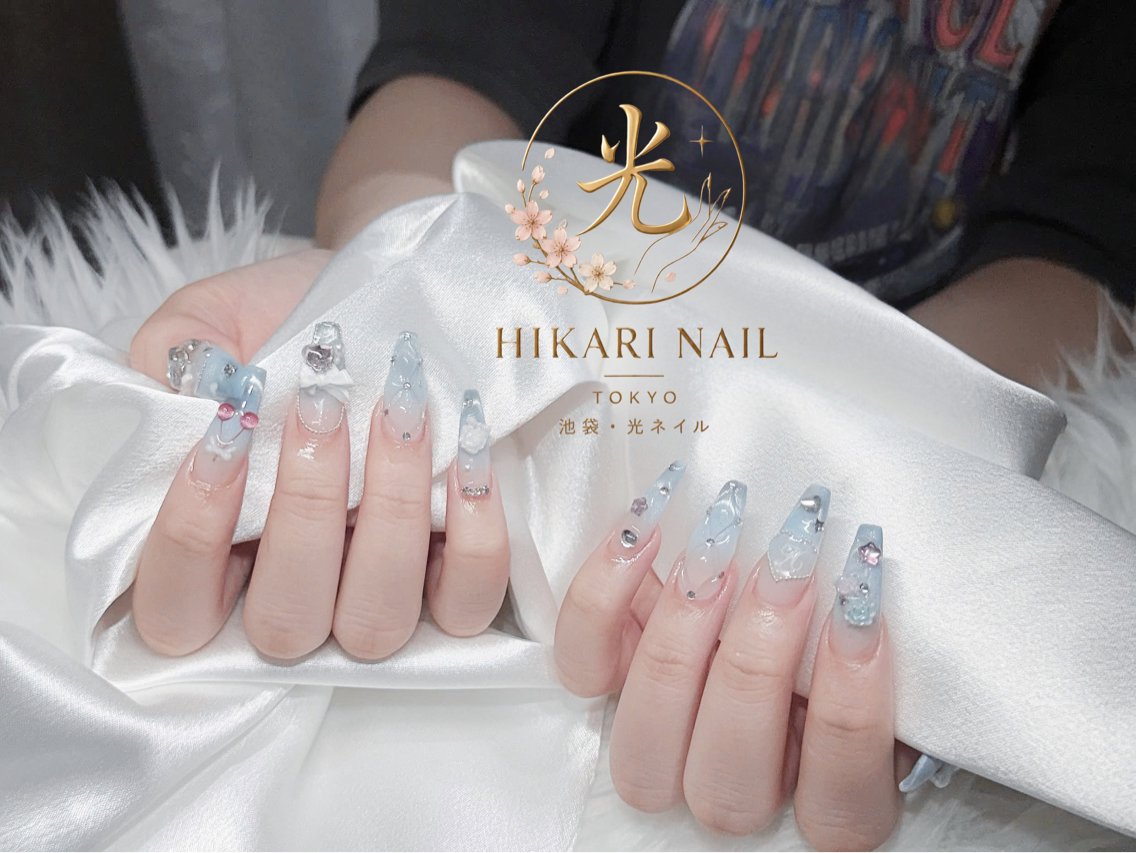 ネイル チークネイル 長さ出し フレンチネイル ガーリー ハロウィン ハンドネイル HikariNail Ikebukuroのネイルデザイン