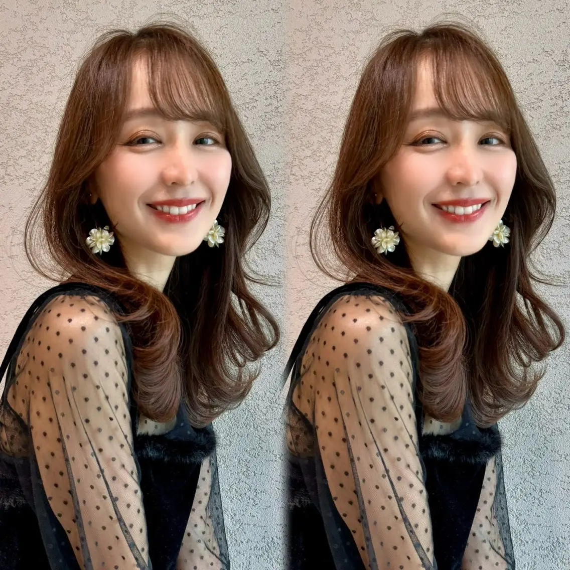 セミロング カラー 似合わせカット カット ヘアカラー トリートメント レイヤー/髪質改善 Lond ambreのヘアスタイル