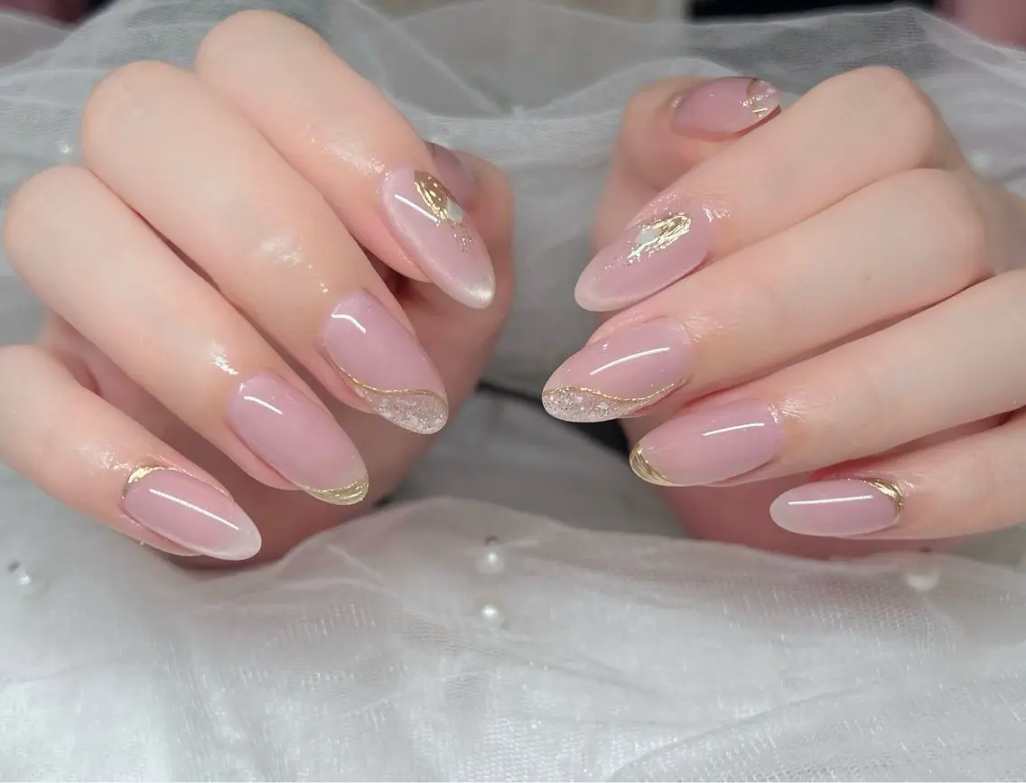 ネイル 🎀PG🩵 ネイルサロンのネイルデザイン