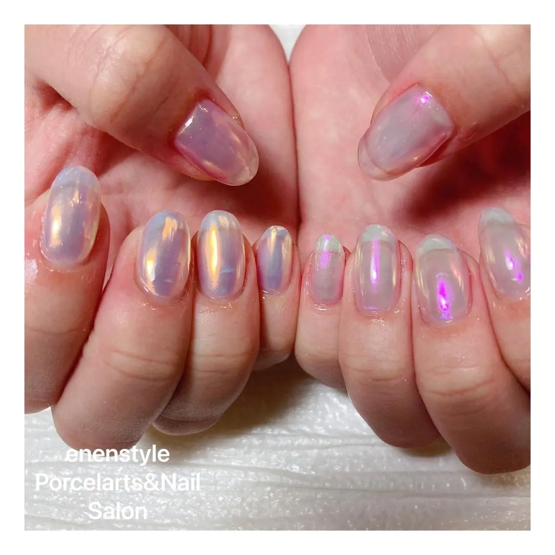 ミディアム ネイル ハンドネイル 🐾enen style 🐾のネイルデザイン