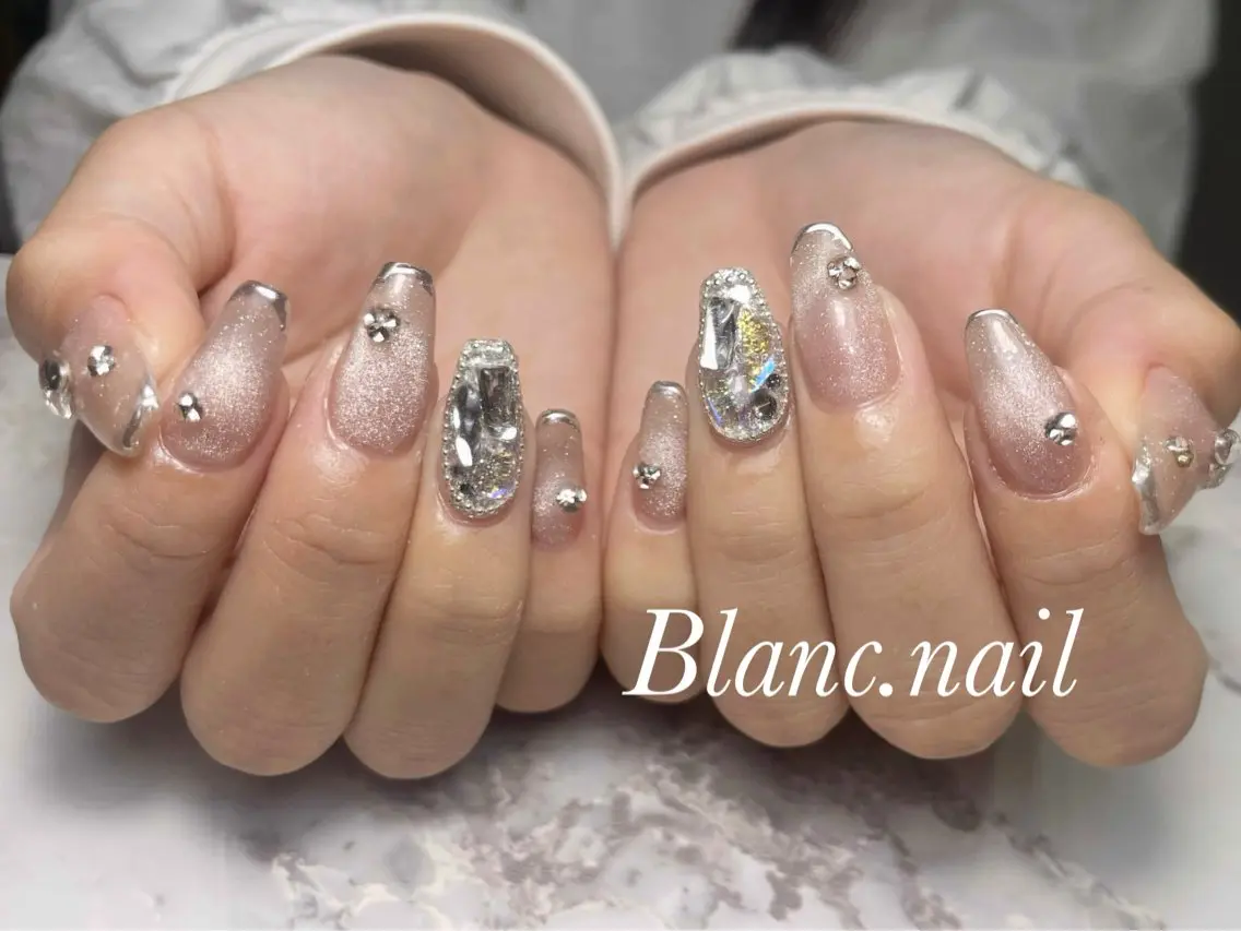 ネイル フラッシュネイル ジェルネイル マグネットネイル ミラーネイル ニュアンスネイル ハンドネイル BLANC.nail yuuのネイルデザイン