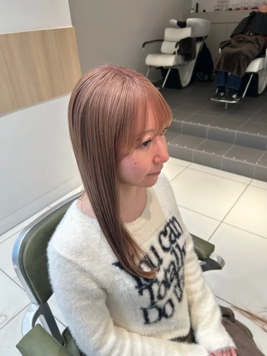 ロング カラー ベージュカラー ブリーチ 透明感カラー ピンクカラー ピンクベージュ カット ヘアカラー トリートメント ダブルカラー 🩷Rio🩷のヘアスタイル
