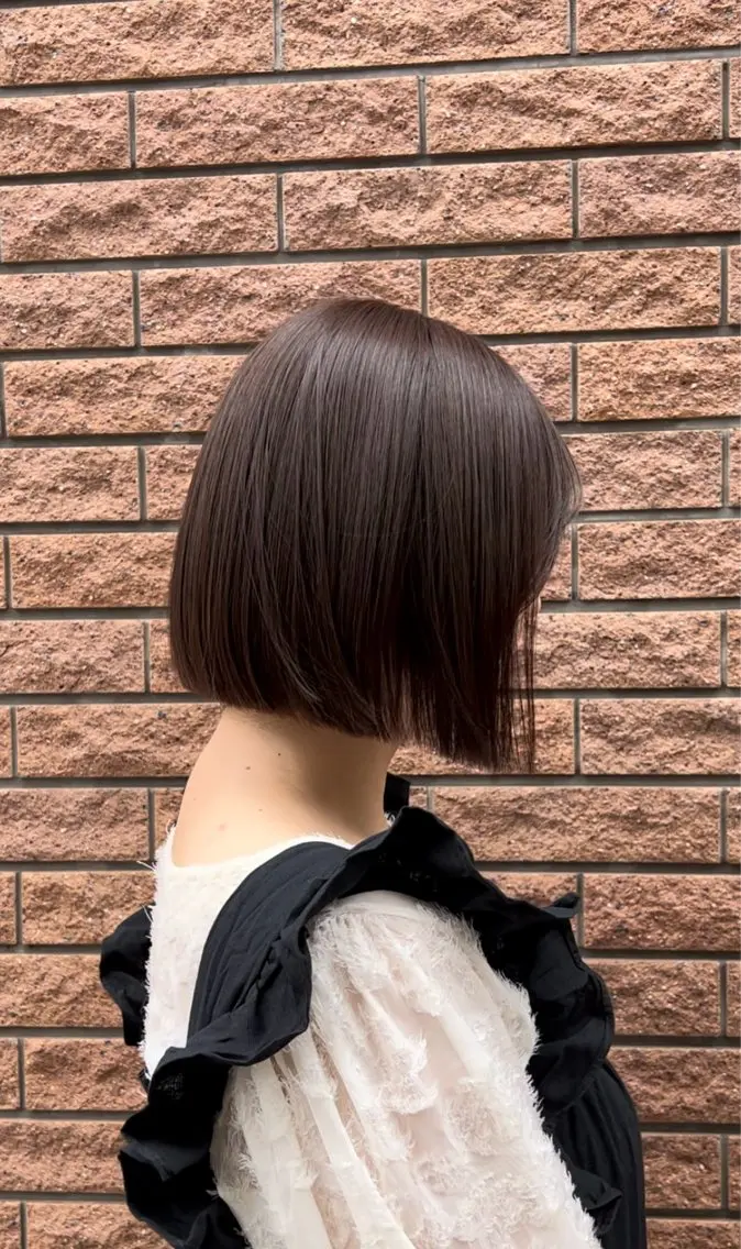 ショート カラー 透明感カラー ボブ カット ヘアカラー トリートメント 神戸ボブ✂️ ioe三宮/田 伸佳のヘアスタイル