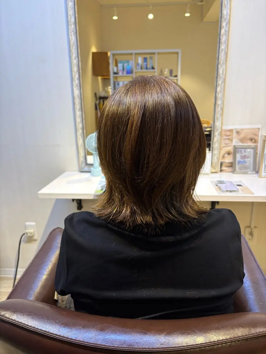 ミディアム レイヤーカット ウルフカット 上川畑 つかさのヘアスタイル