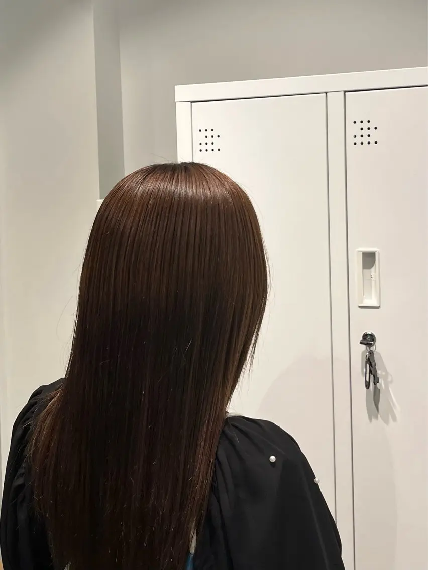 セミロング 酸性ストレート 縮毛矯正 Gigi Kazumaのヘアスタイル