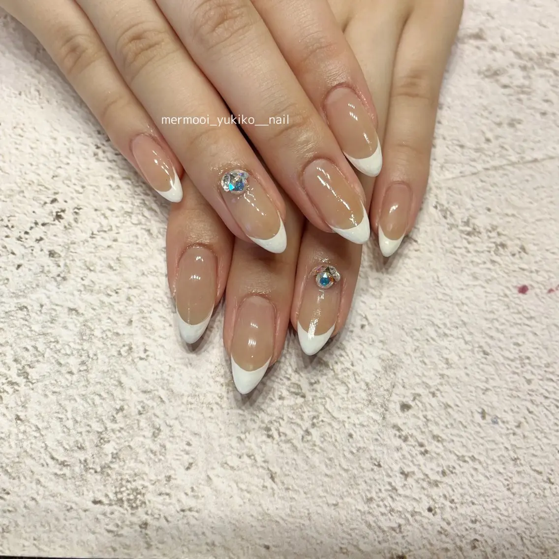 ネイル アートネイル フレンチネイル ジェルネイル 韓国ネイル ロングネイル mermooi nailのネイルデザイン