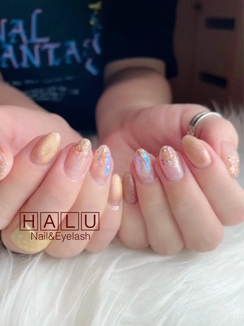 ネイル オレンジ HALU ハルのネイルデザイン