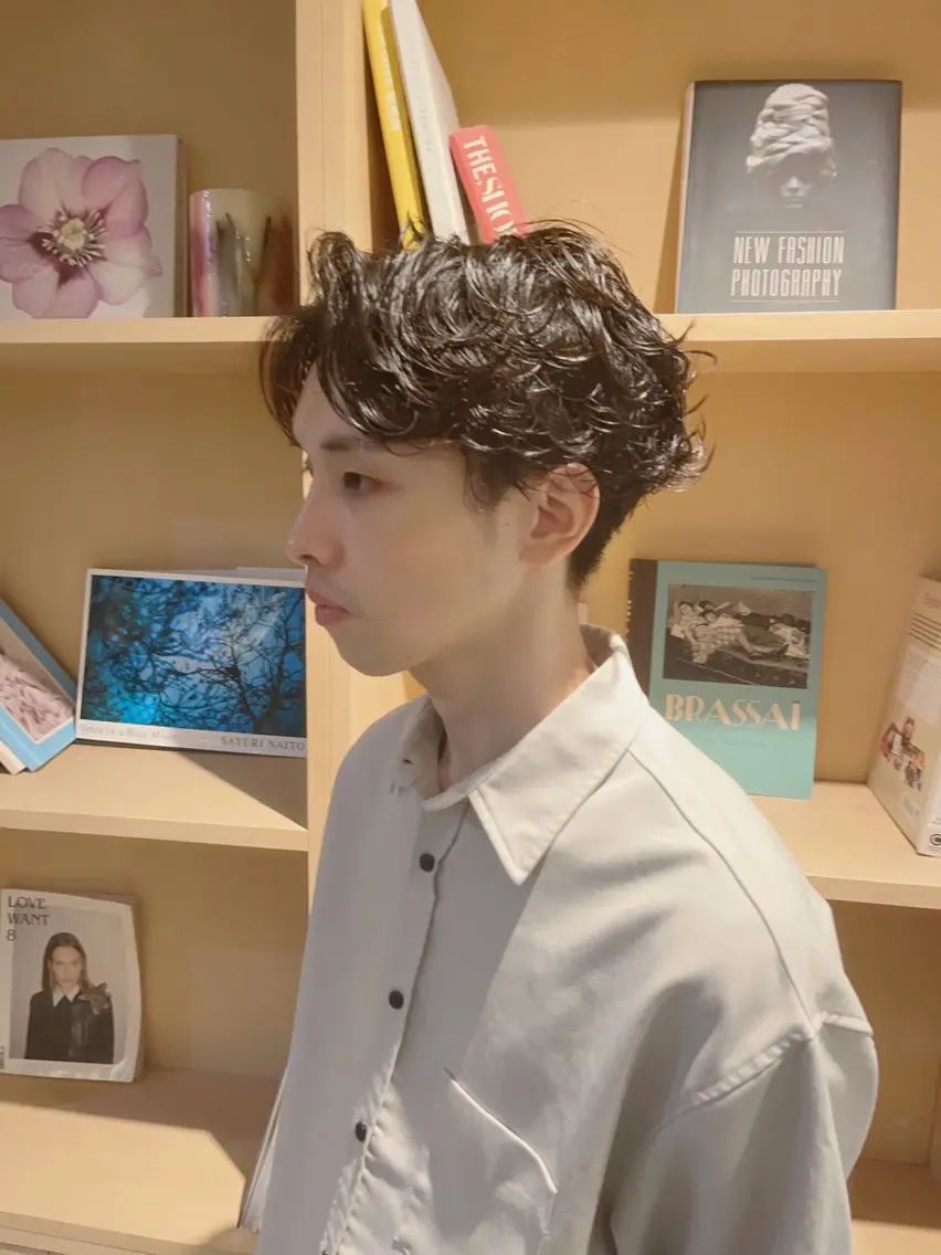 ミディアム パーマ メンズ カット パーマ 🌿パーマ大好評 メンズ特化🌿ワタルのヘアスタイル