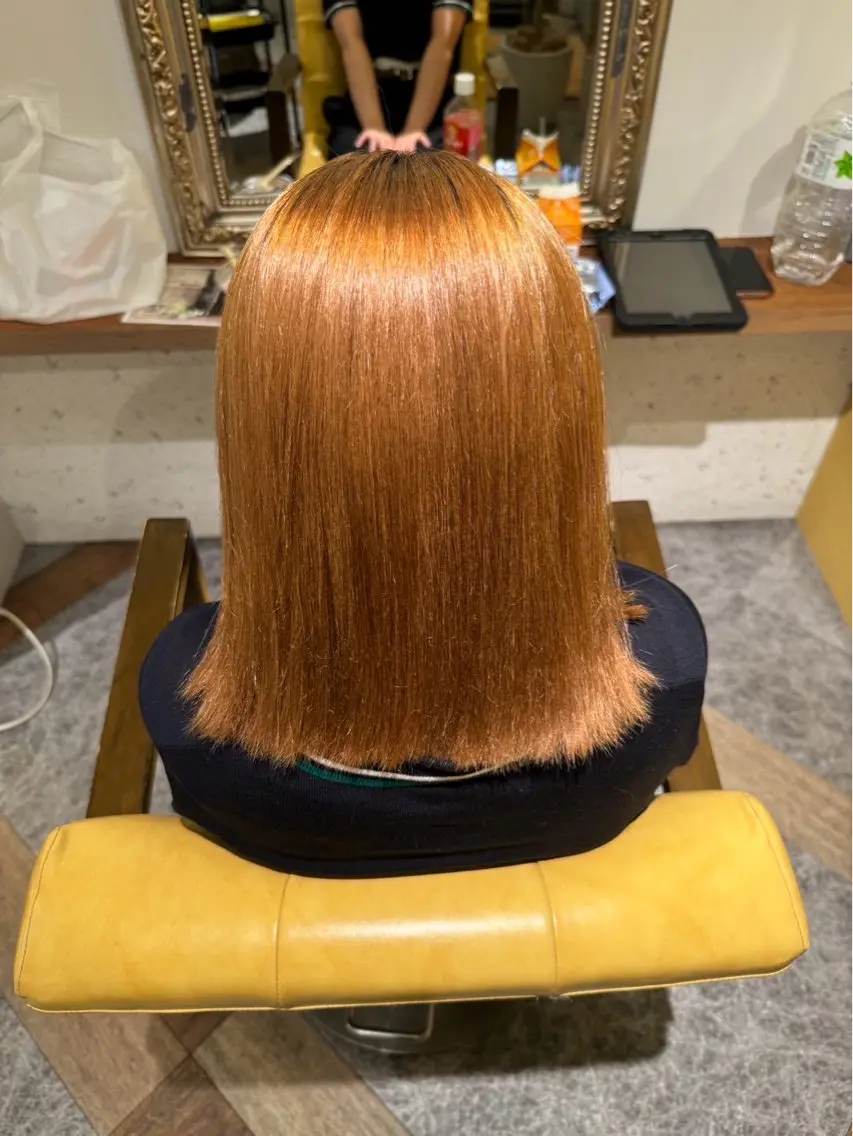 ミディアム 縮毛矯正 🍏Rio🍏 Color☆*。のヘアスタイル