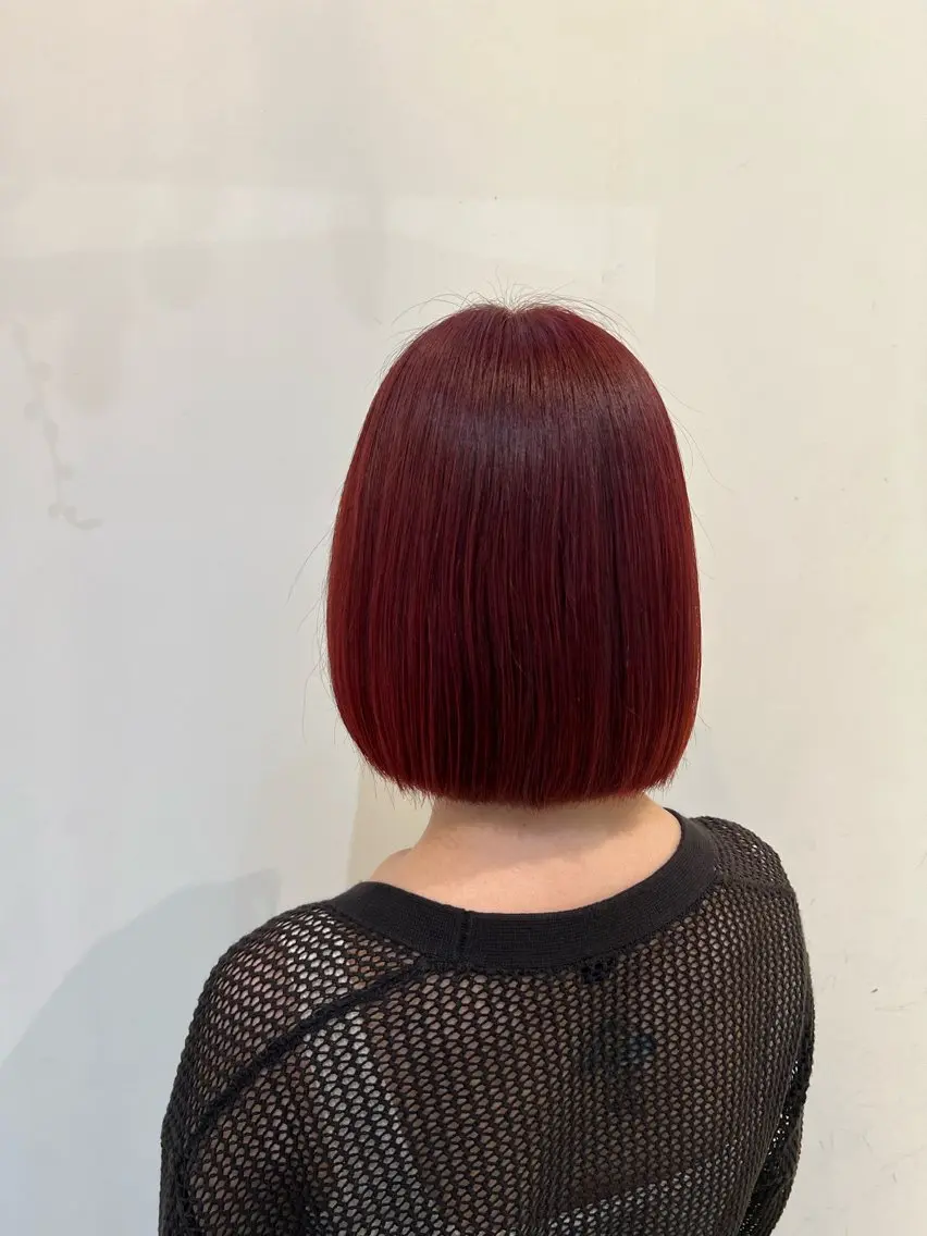 カラー ダブルカラー レッドカラー ヘアカラー ブリーチしない暖色 カラー🥀杉 優菜のヘアスタイル