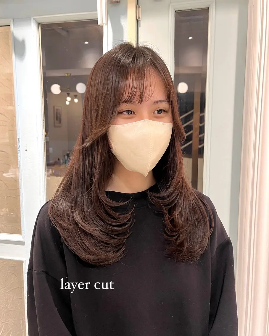 ロング 髪質改善/縮毛矯正/ レイヤーカットななこのヘアスタイル