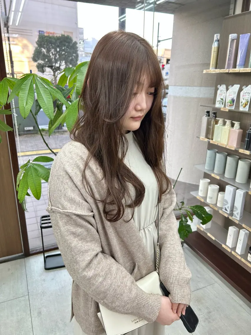 ロング カラー ブリーチ ブラウンカラー 透明感カラー ブリーチなしカラー カット ヘアカラー メンズパーマの達人 / タカシマダイスケのヘアスタイル