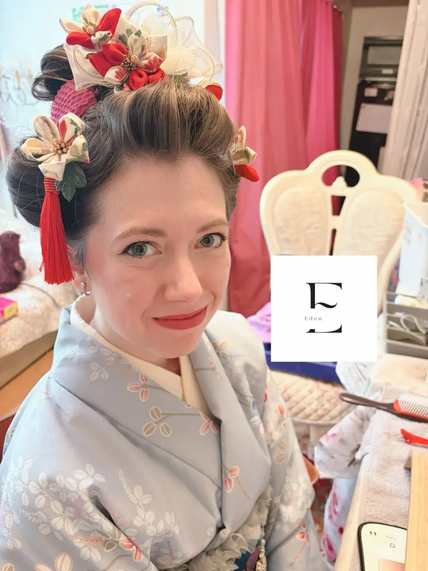 Kimono rental and princess hairstyle set make upの写真