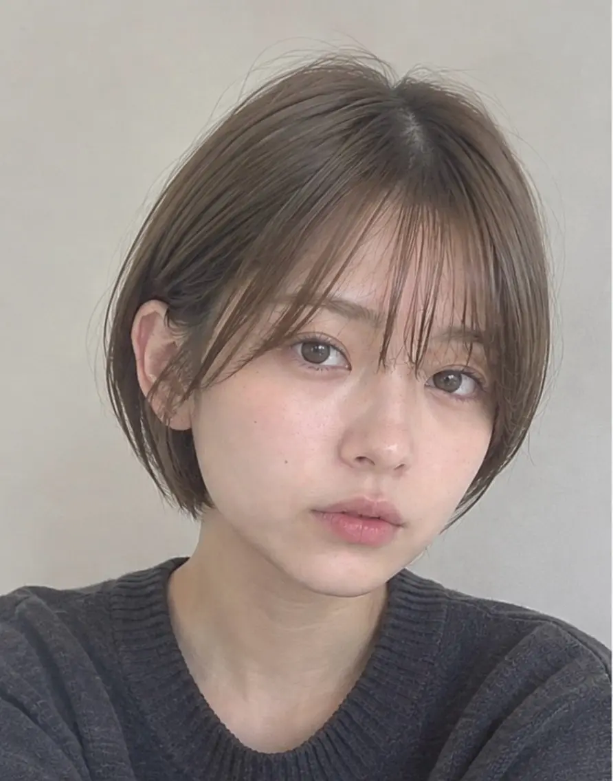 ショート ショートボブ 丸みショート ボブ くびれヘア 髪質改善 FORCE 青木明日翔のヘアスタイル