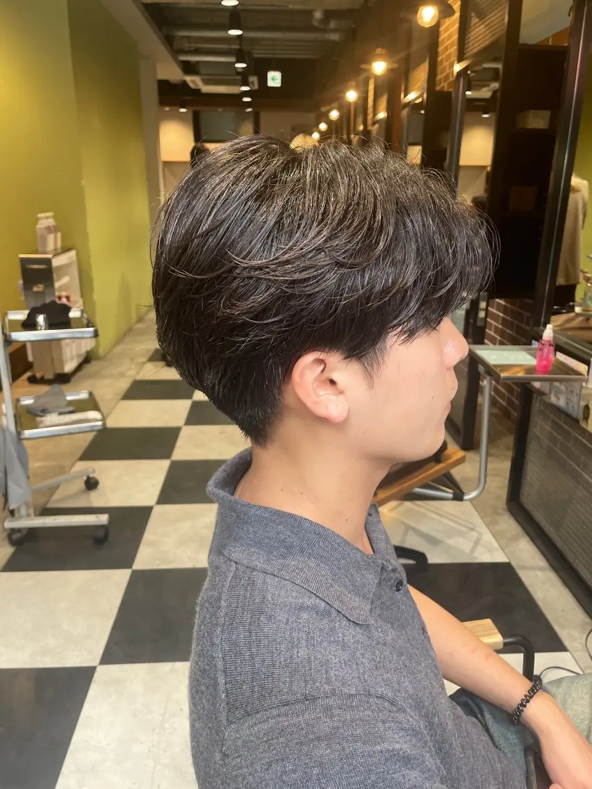 ミディアム パーマ メンズ ミディアムパーマ メンズパーマ フェード/ショート メンズ特化/怜哉のヘアスタイル
