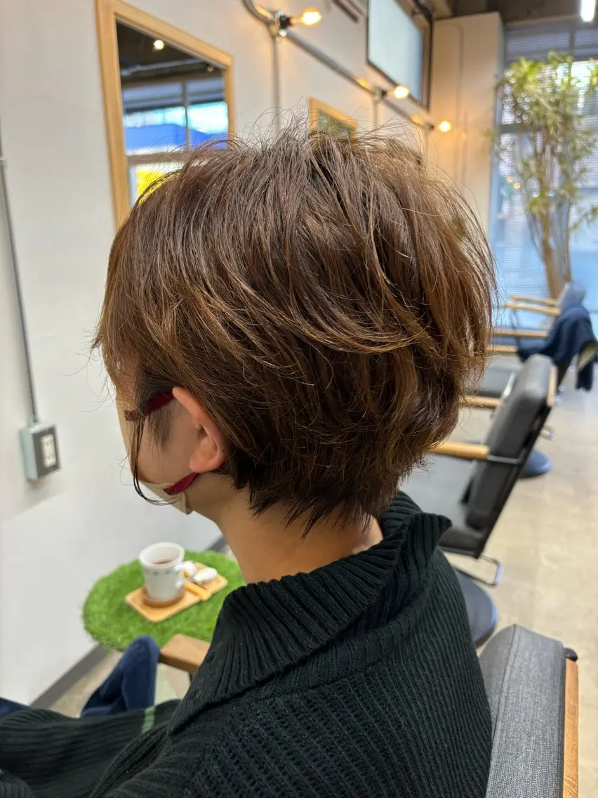 ショート カラー パーマ 縮毛矯正 カット ヘアカラー パーマ トリートメント ショート特化✂︎門脇 ~広がらない髪へ~のヘアスタイル