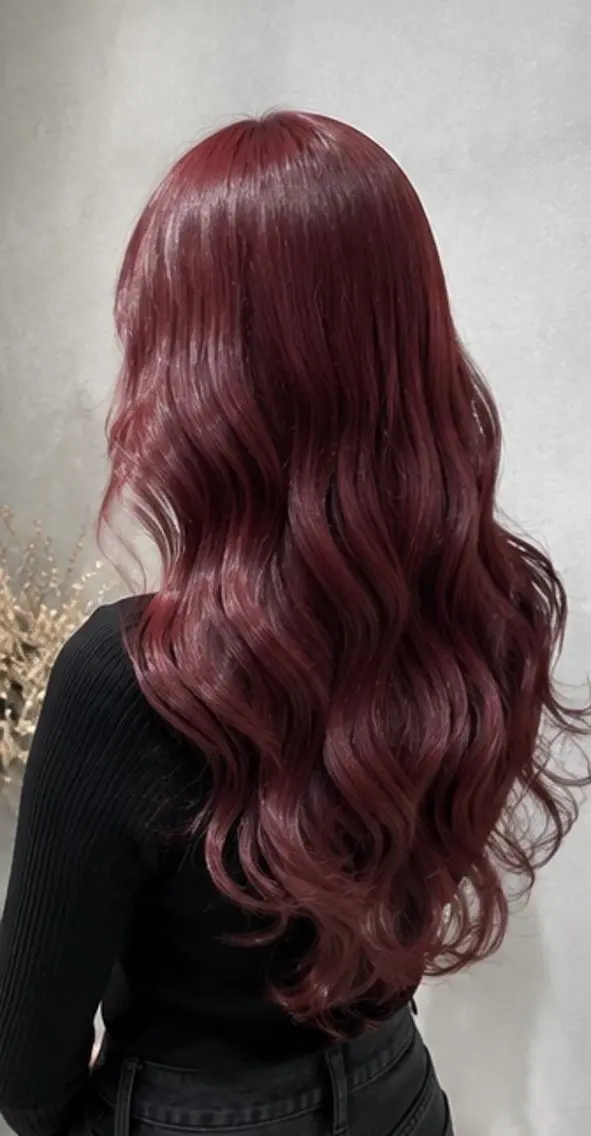 ロング カラー ヘアカラー 🍒モテ暖色カラー × うる艶✧ ゆなのヘアスタイル