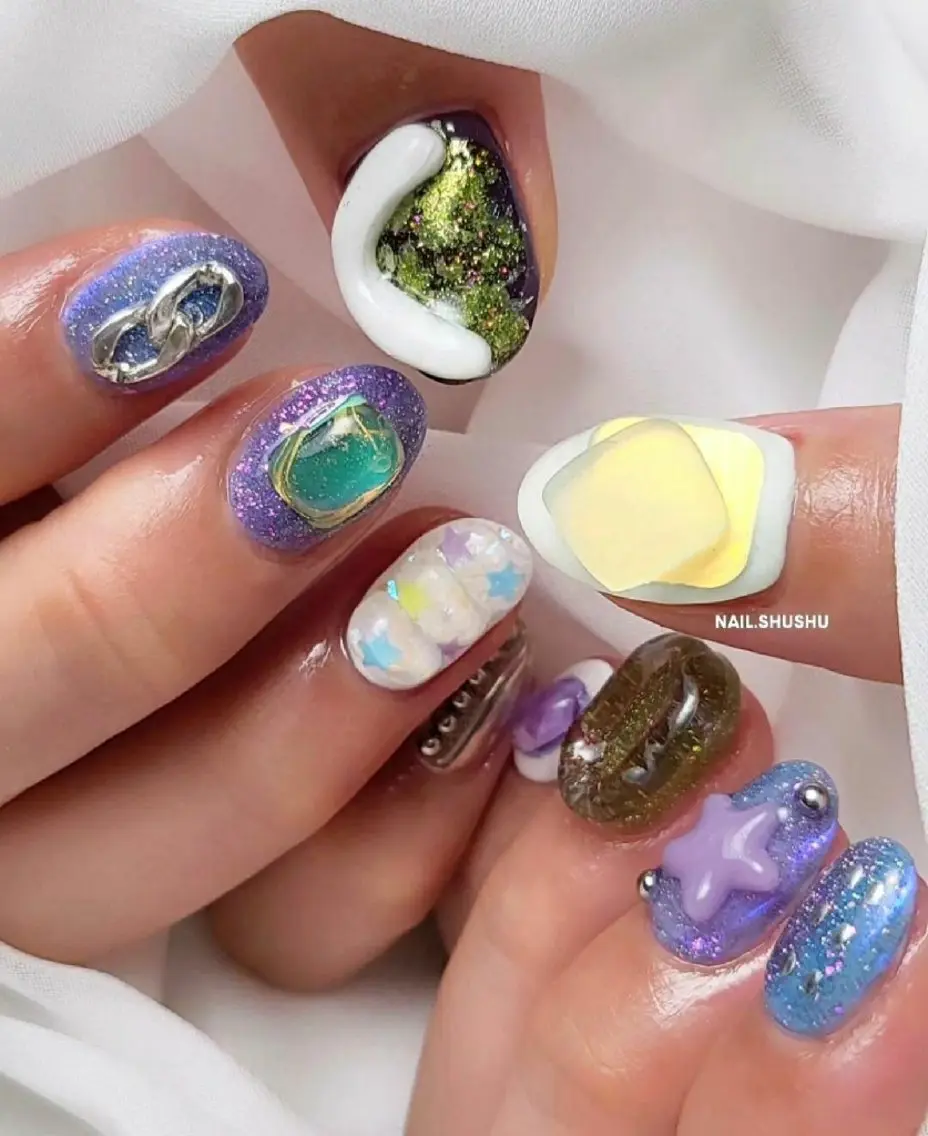 ネイル 持ち込み ニュアンスネイル ワンカラーネイル シンプルネイル 冬ネイル ハンドネイル 3dパーツ/流行り 👧shushu❤️のネイルデザイン