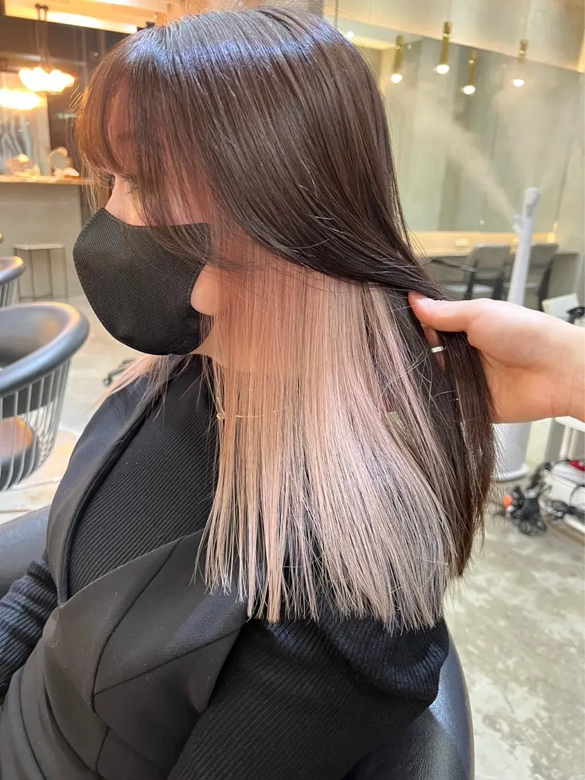 セミロング カラー ハイトーンカラー カット ヘアカラー トリートメント ブリーチ特化 梅田本多翔のヘアスタイル
