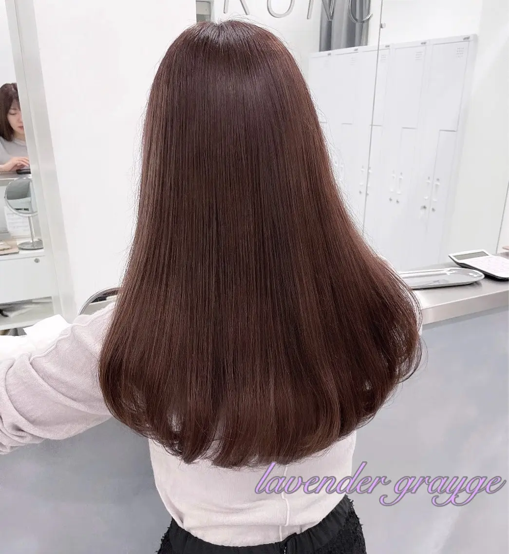 セミロング ヘアカラー トリートメント City/louwe 韓国レイヤーカットのヘアスタイル
