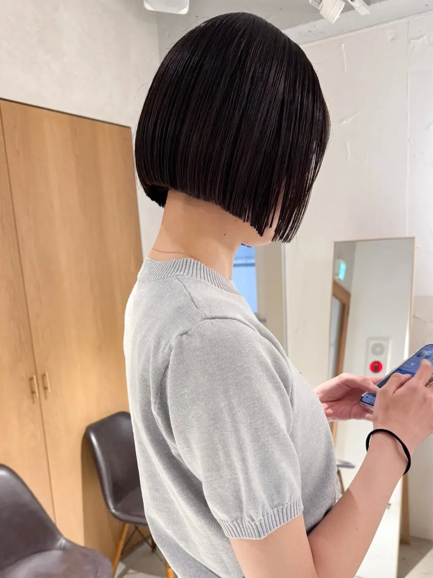ショート カラー カット ヘアカラー トリートメント 似合わせボブ×地毛風 縮毛矯正❕ayanaのヘアスタイル