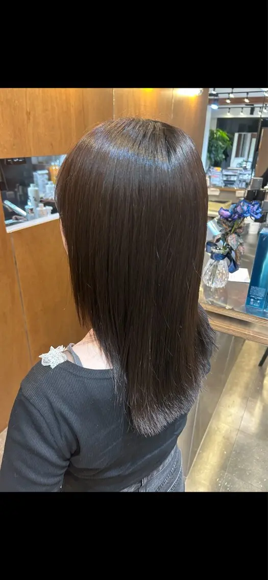 セミロング 縮毛矯正 ルキヤ/ elima横浜西口のヘアスタイル