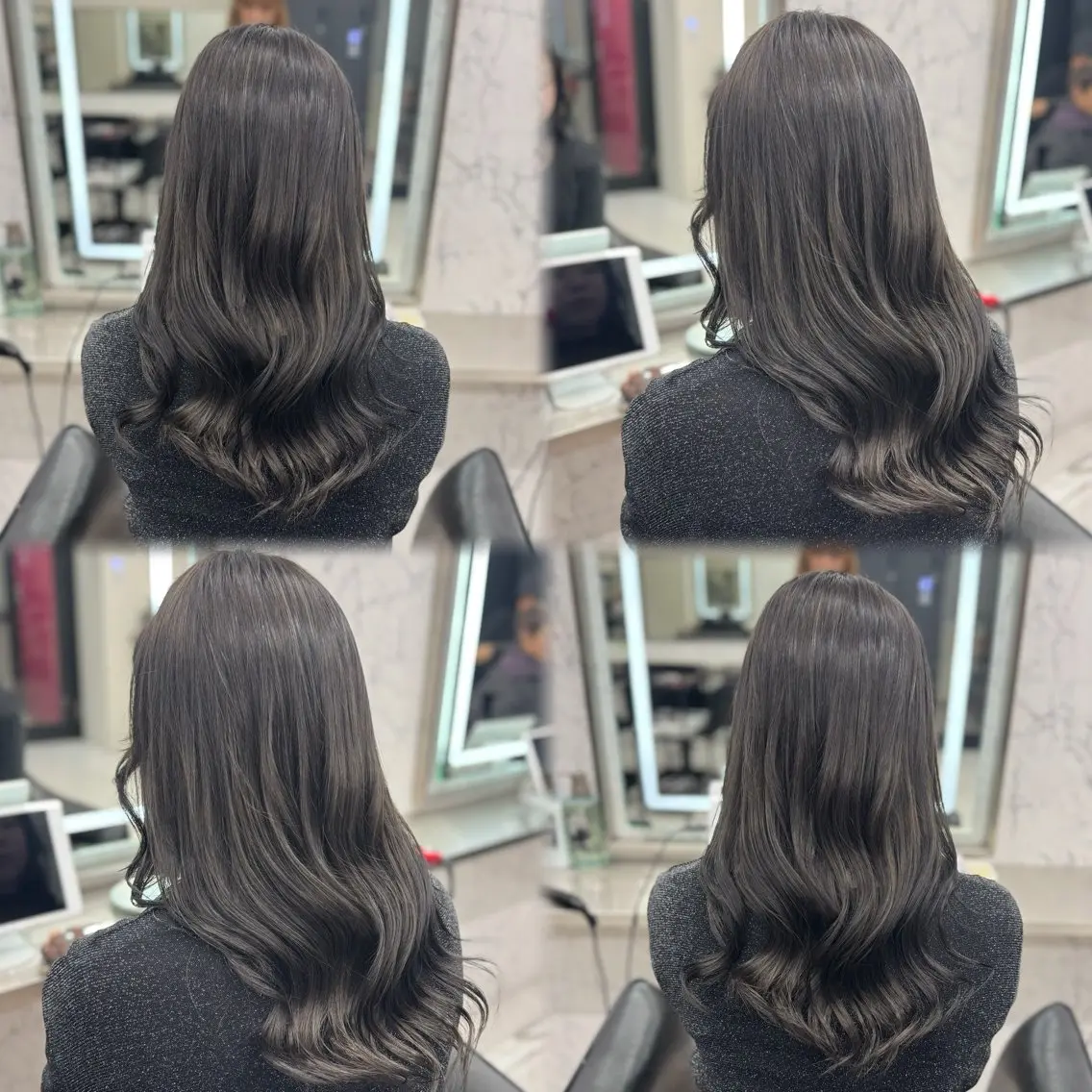 ロング カラー 透明感カラー ハイトーンカラー ヨシンモリ 韓国風ヘア JPCY MIRIYAのヘアスタイル