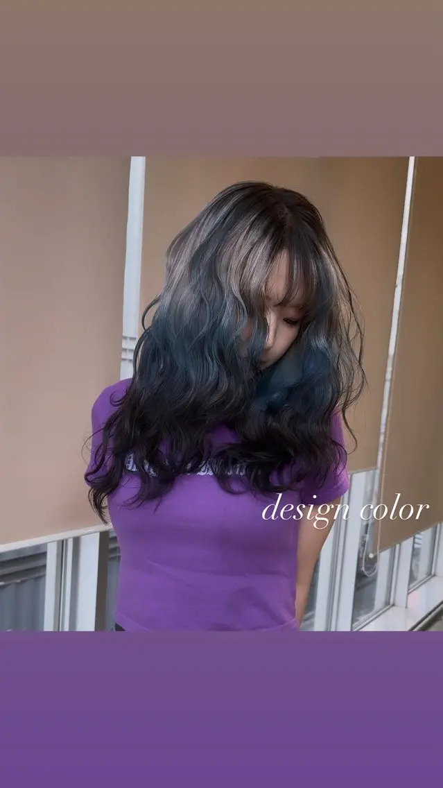 セミロング カラー カット ヘアカラー トリートメント ヘアセット 💜ハイトーン💛 マジカルかいちゃんのヘアスタイル