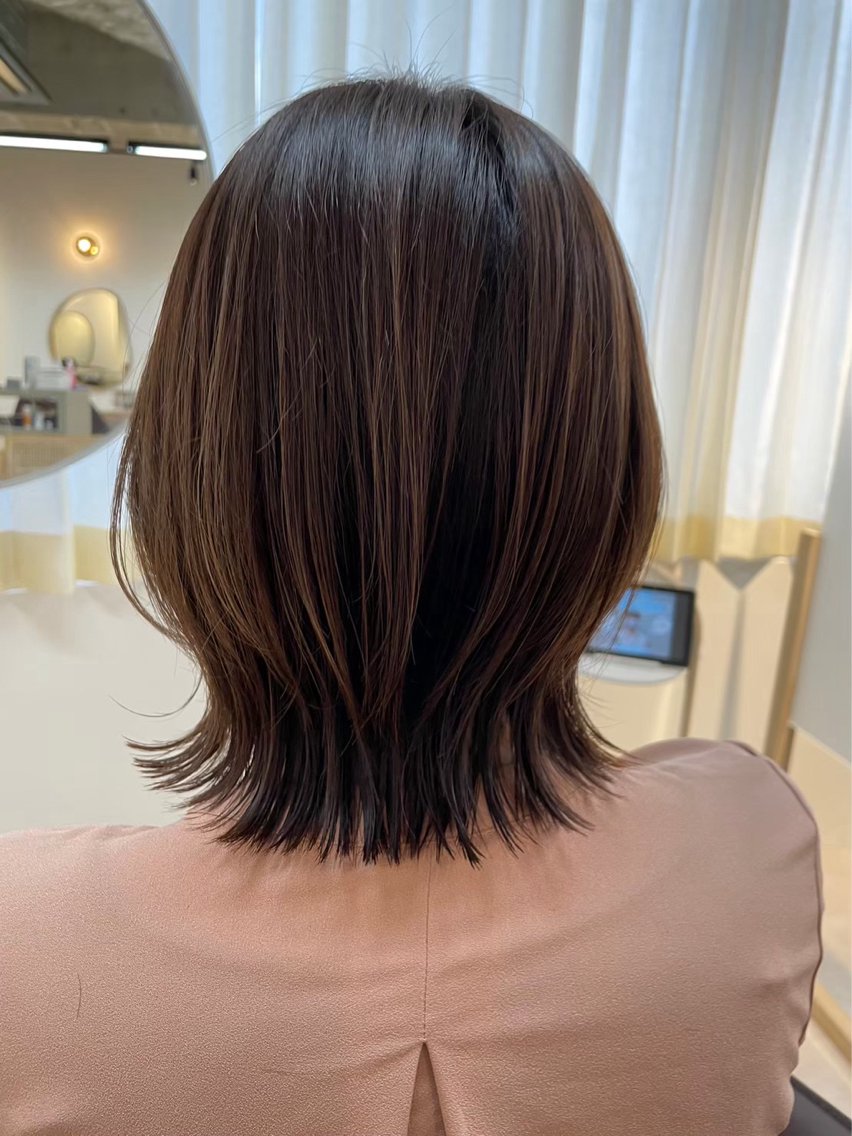 ミディアム ゆだい ワンカラー✨ カット✂️のヘアスタイル