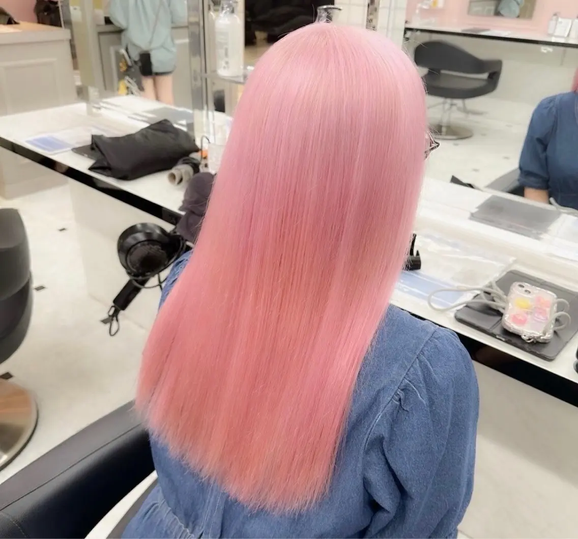 セミロング カラー ヘアアレンジ ヘアカラー トリートメント ヘアセット 🫧モテる💗ダメー ジレスハイトーン🫧のヘアスタイル