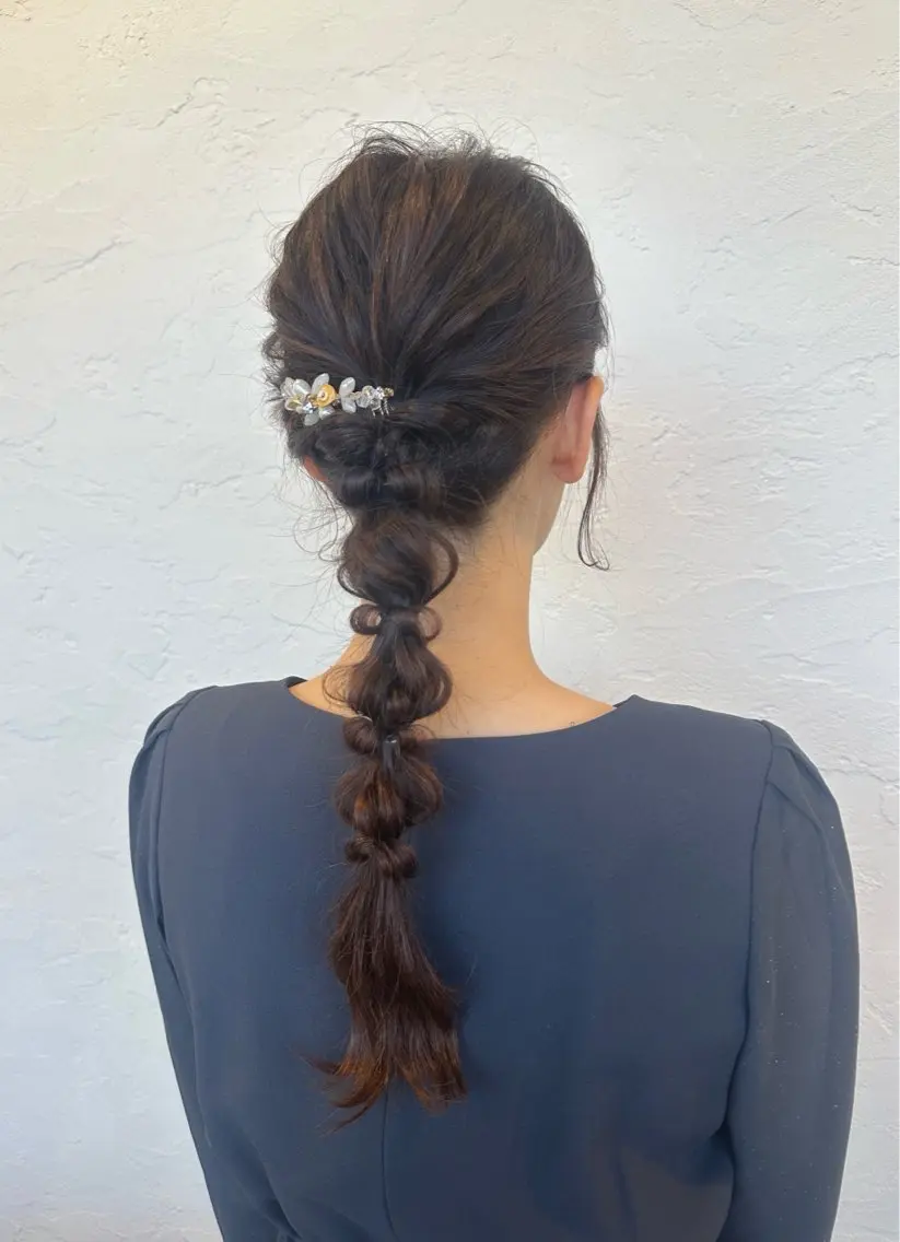 【土日9:00​〜​OK🙆‍♀️】🎈パーティーヘアセット💐結婚式、二次会、ライブ前など特別な日に可愛く🌼🌼の写真